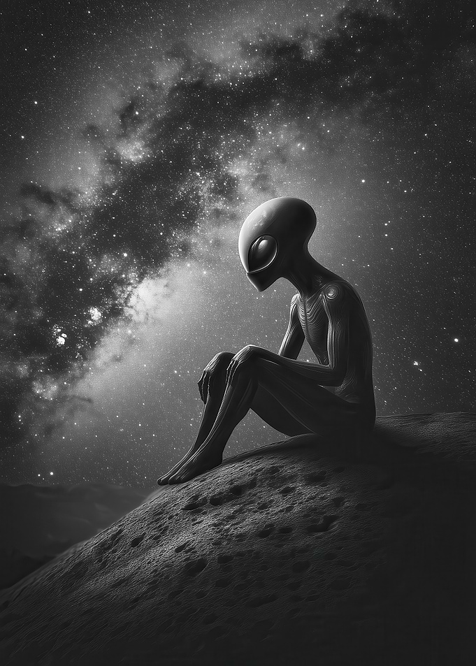 Alien Contemplating Stars