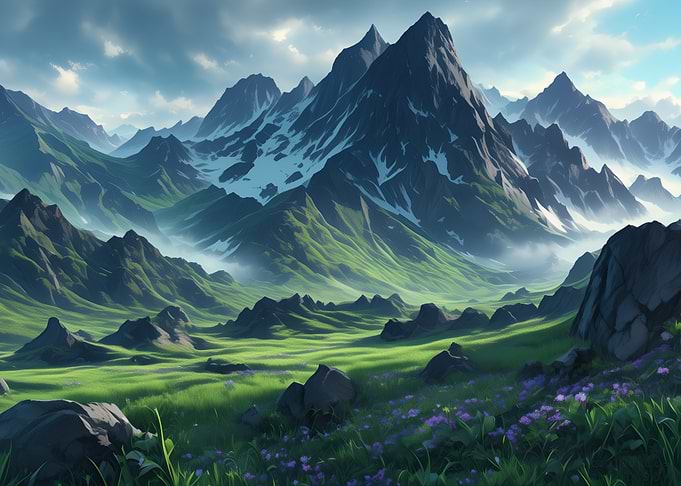 Mountain Meadow Landscape