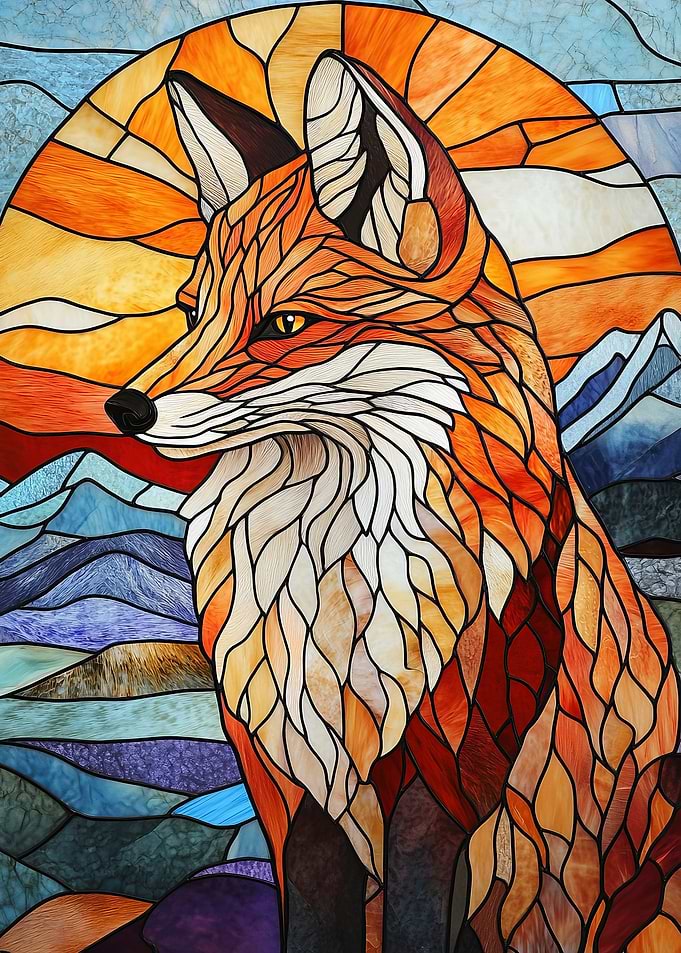 Stained Glass Fox