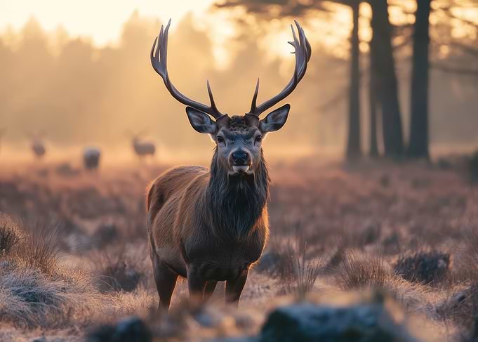 Majestic Red Deer in Golden Light