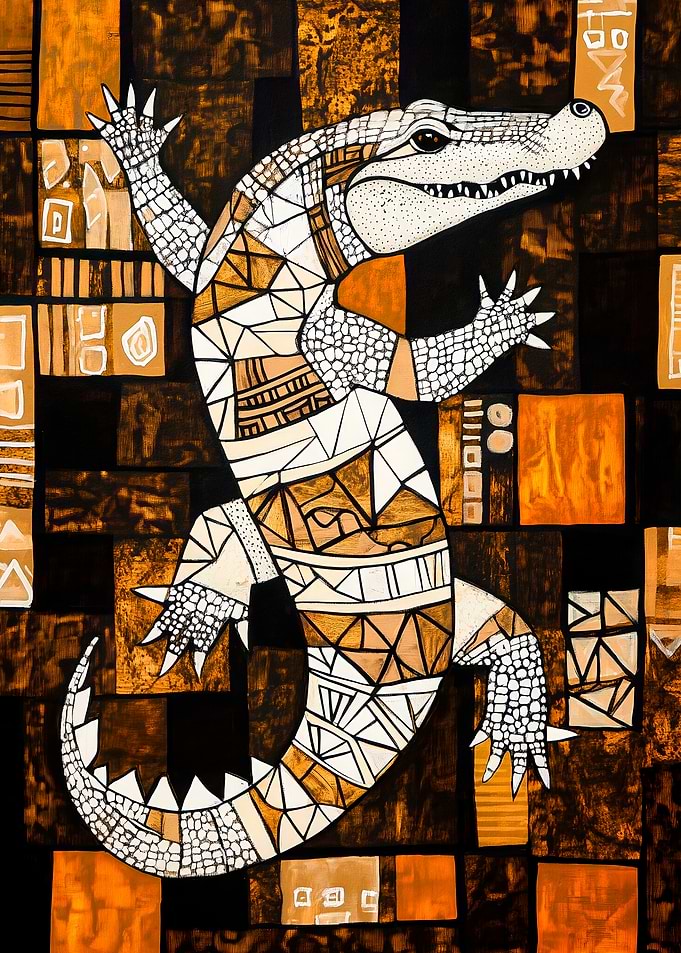 African Alligator Art