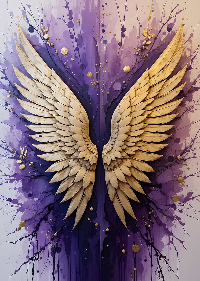 Golden Angel Wings Art