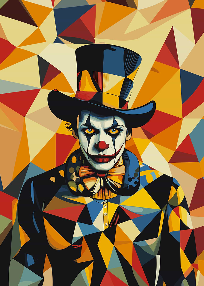 Creepy Clown Geometric Art