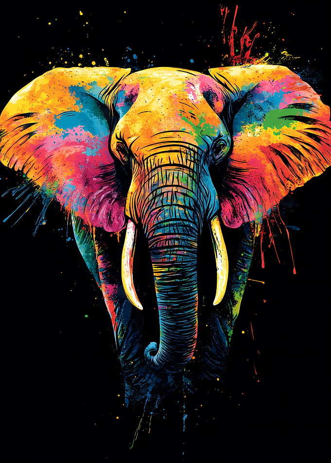 Colorful Elephant Art