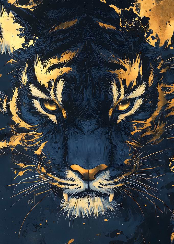 Abstract Golden Tiger