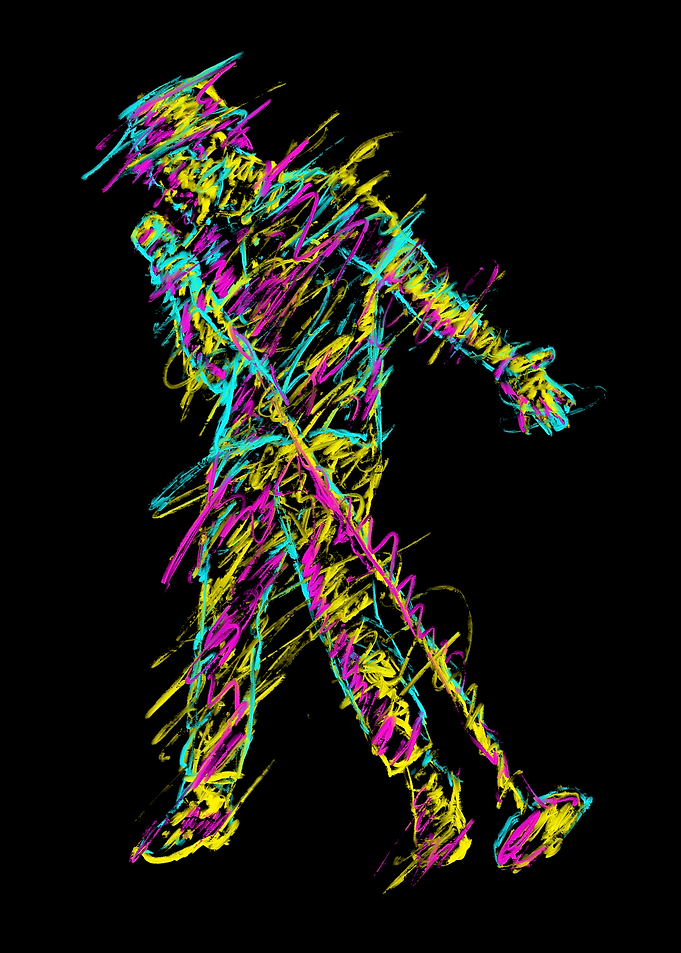 Neon scribble Singer Sketch