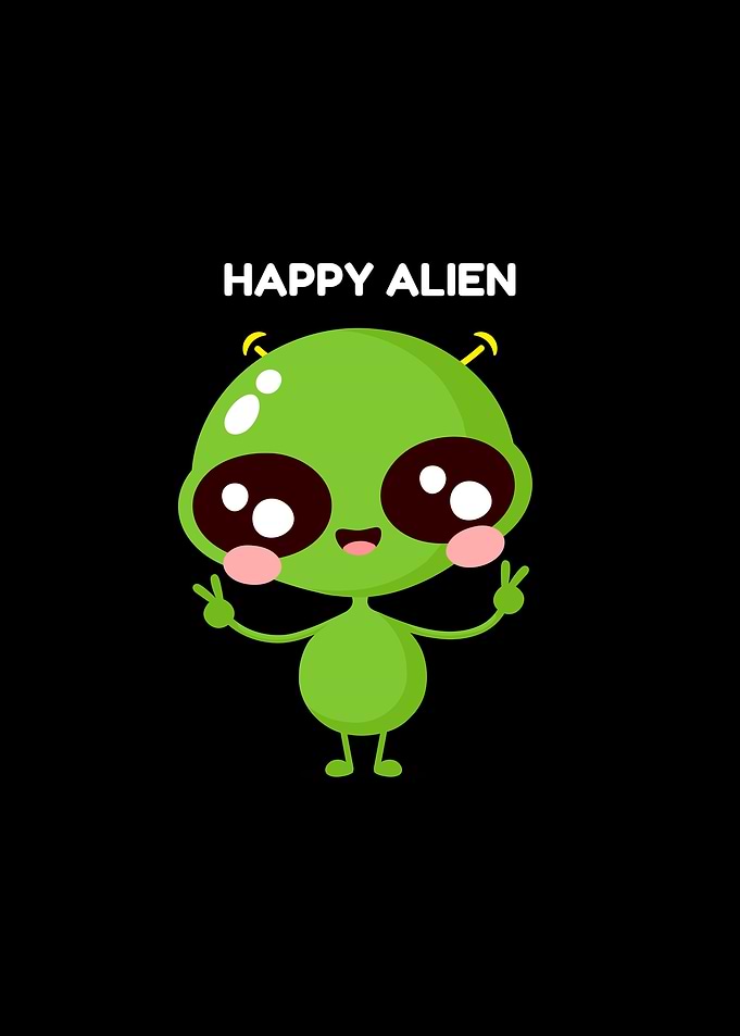 Happy Alien Cartoon