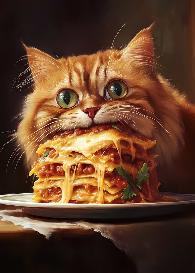 Cat and Lasagna