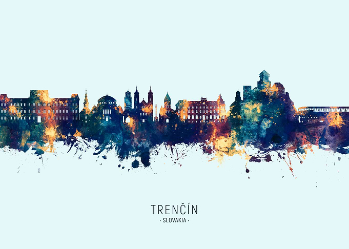Trencin Skyline Watercolor