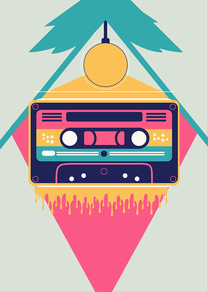 Retro Cassette Tape Art