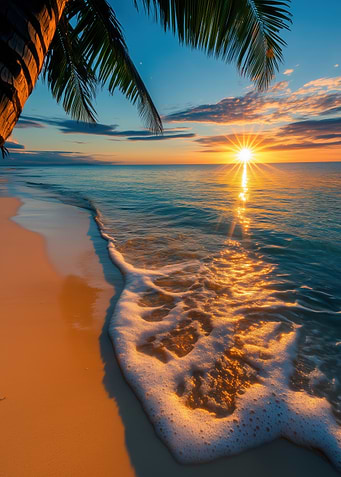 Golden Sunset Over the Ocean