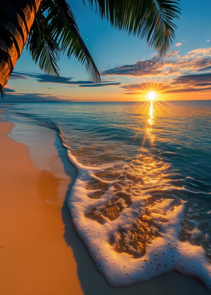 Golden Sunset Over the Ocean