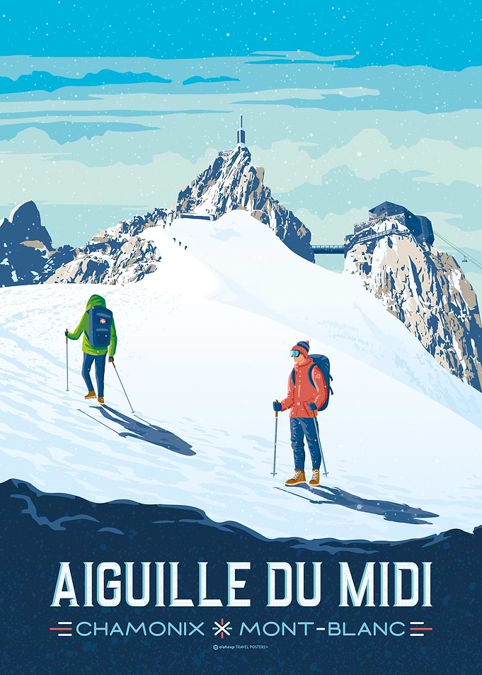 Aiguille du Midi Chamonix Mont Blanc Travel Posters