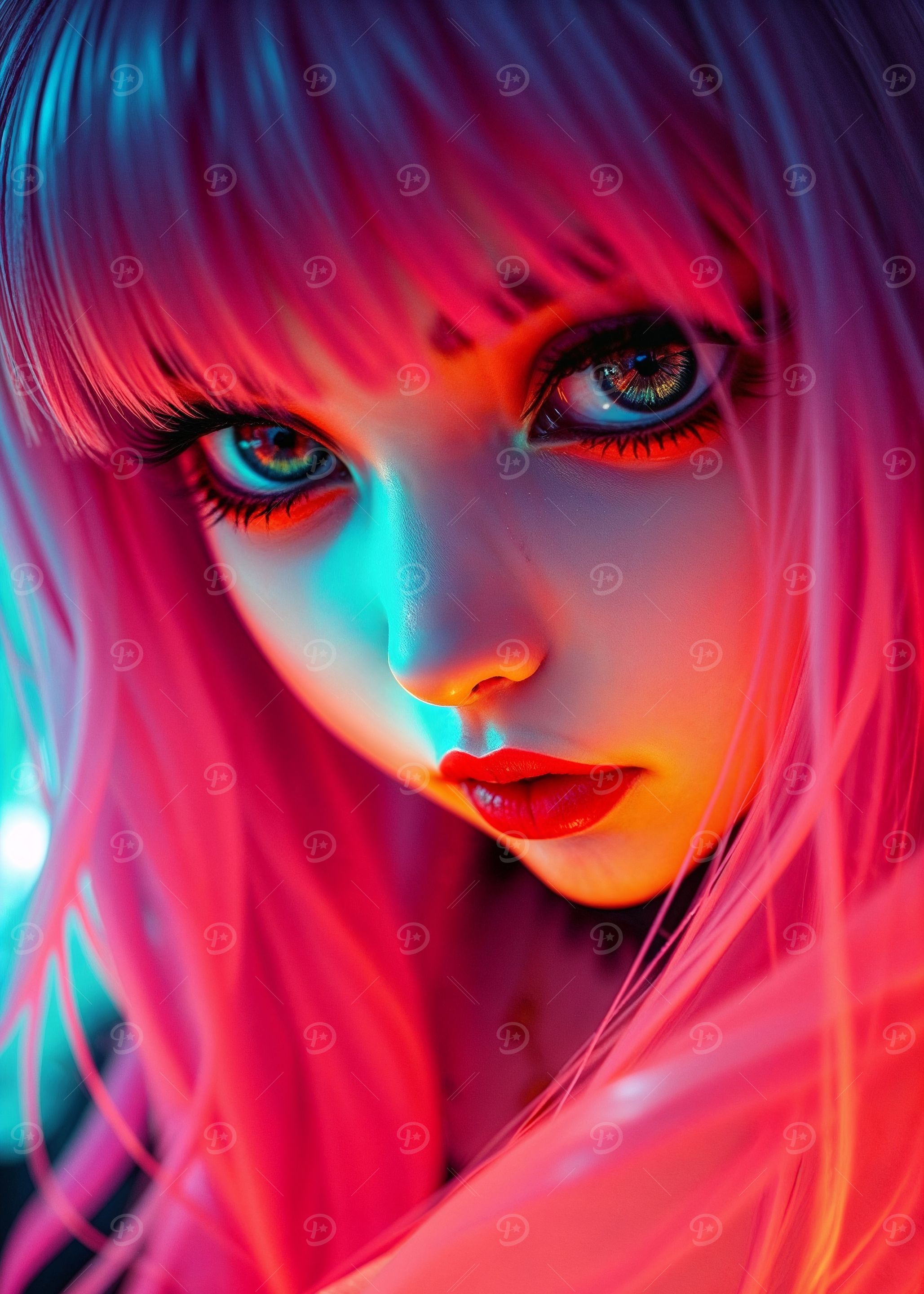Pink Hair Anime Girl Portrait