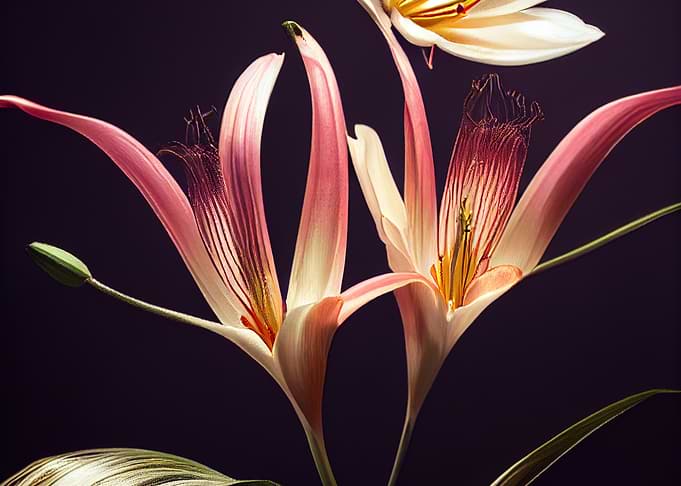 Pink and White Lily Flowers