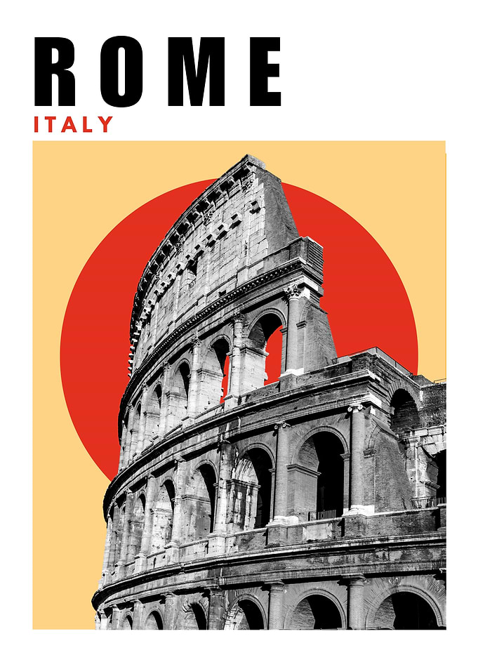 Rome Mid Century Modern Travel Poster