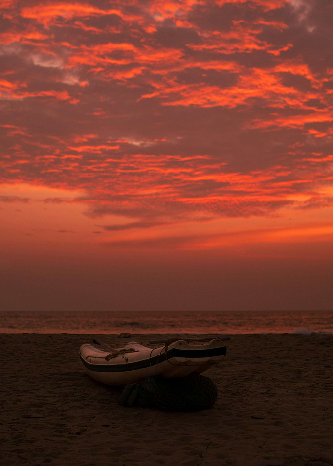 Sunset Beach Boat