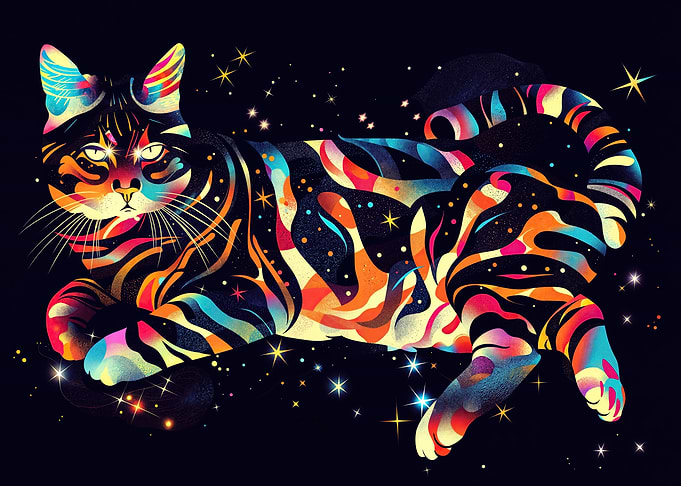 Glowing Cosmic Cat