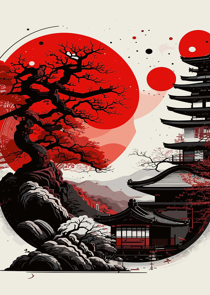 Japanese Temple Art Print