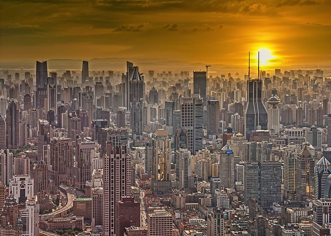 Shanghai Skyline Sunset