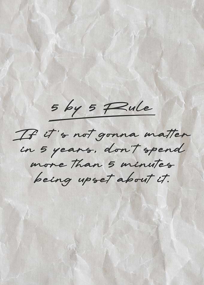 5 by 5 Rule Inspirational Motivational Quote