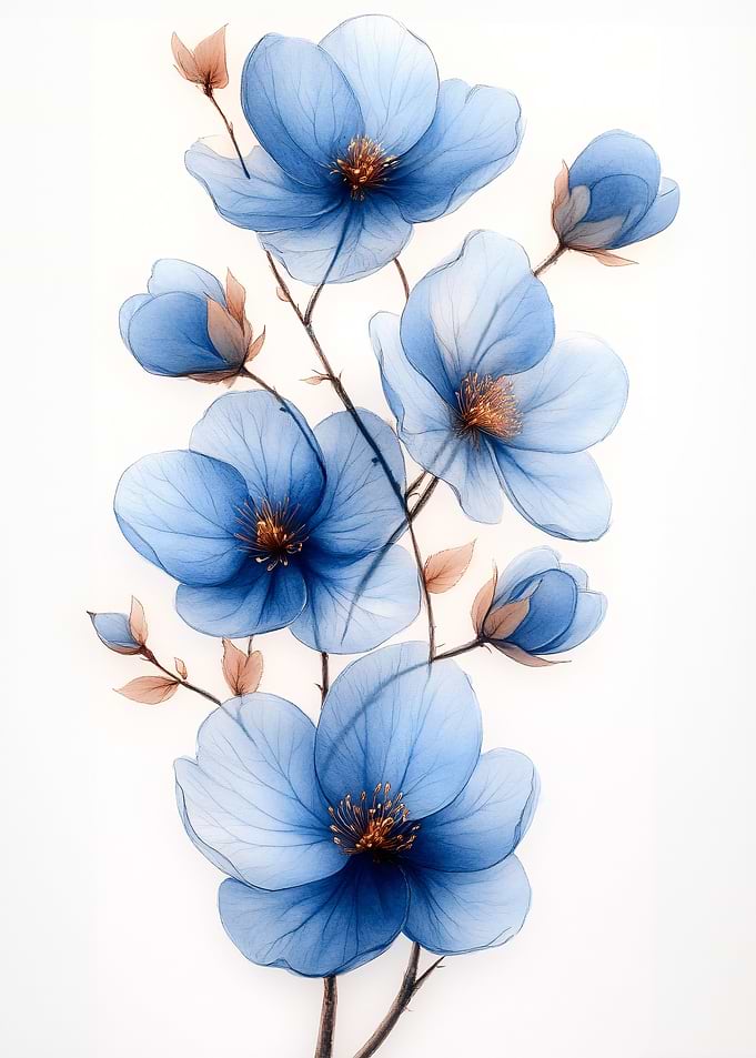 Blue Flower Watercolor