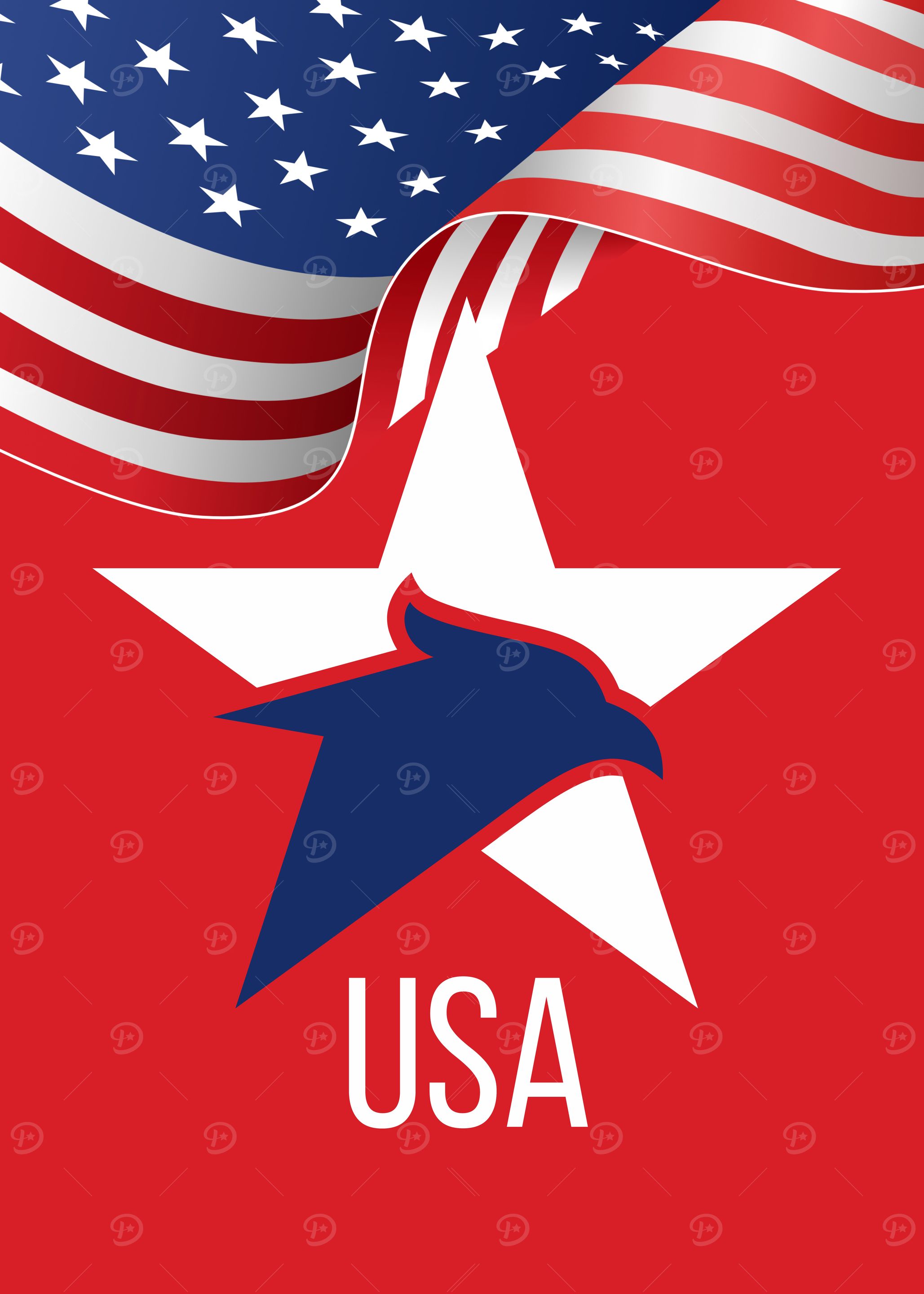 American Flag, Star and Eagle