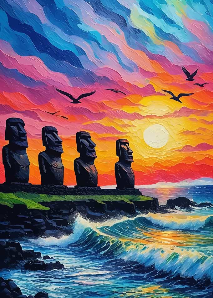 Moai Sunset