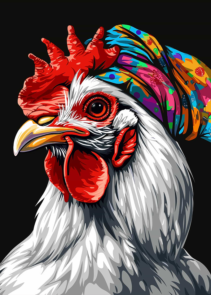 Rooster with Bandana