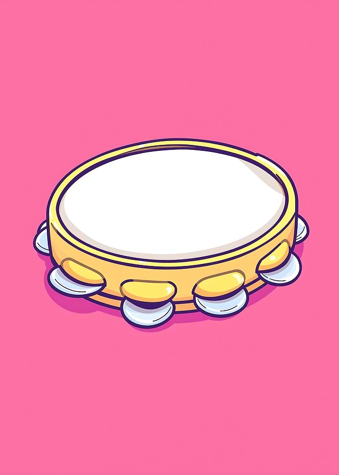 Cartoon Tambourine