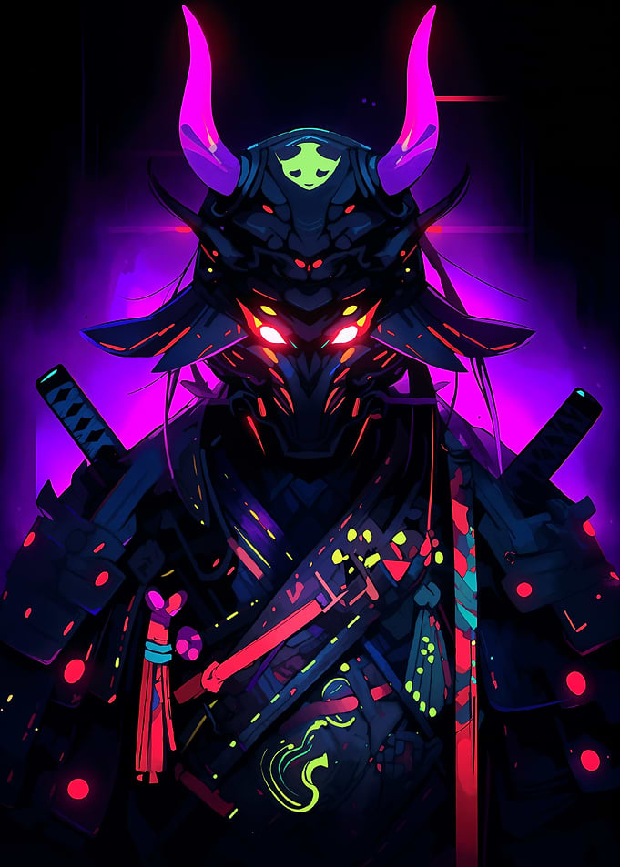 Neon Samurai Warrior