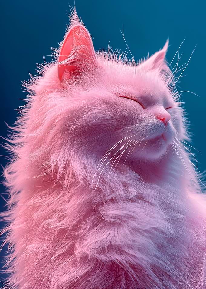 Pink Cat Portrait