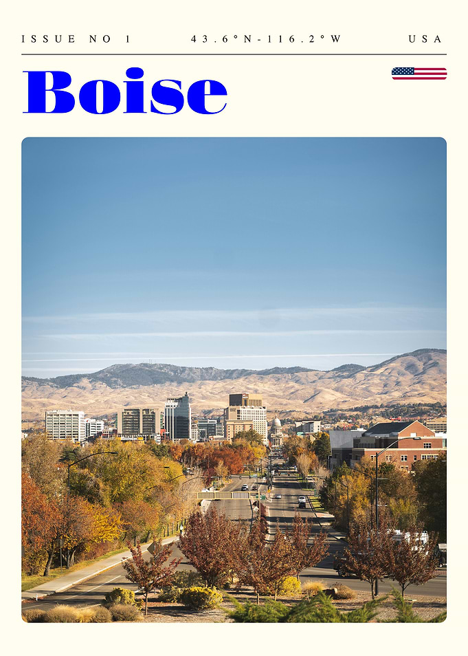 Boise Idaho Travel Art Poster