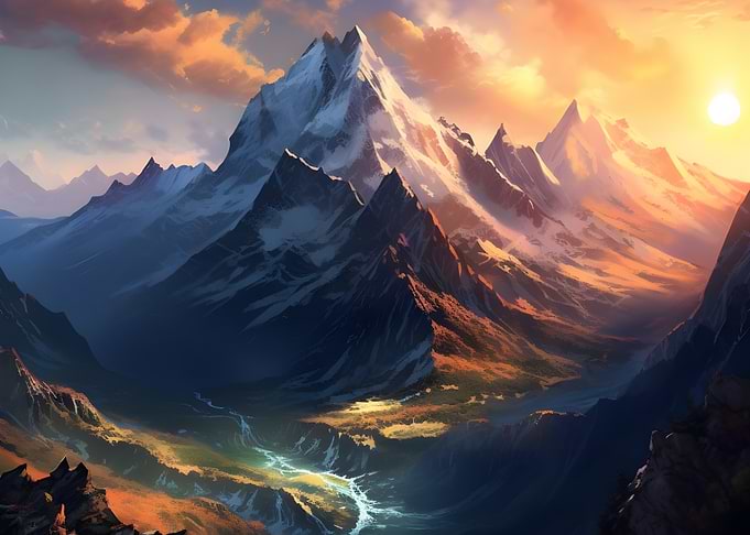 Majestic Mountain Sunset