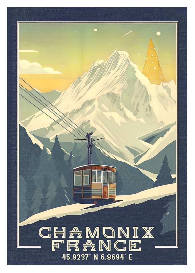 Chamonix France Mountain Poster