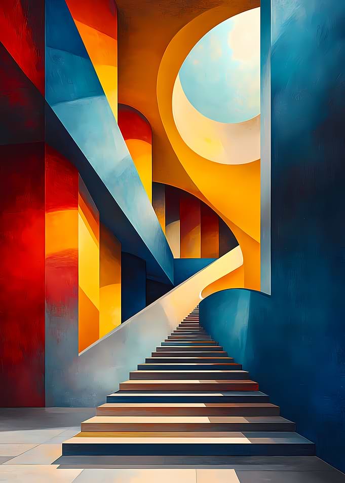 Abstract Staircase painting