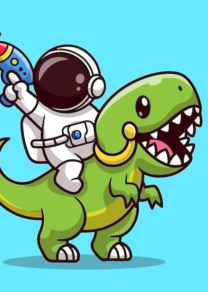 Astronaut Riding Dinosaur