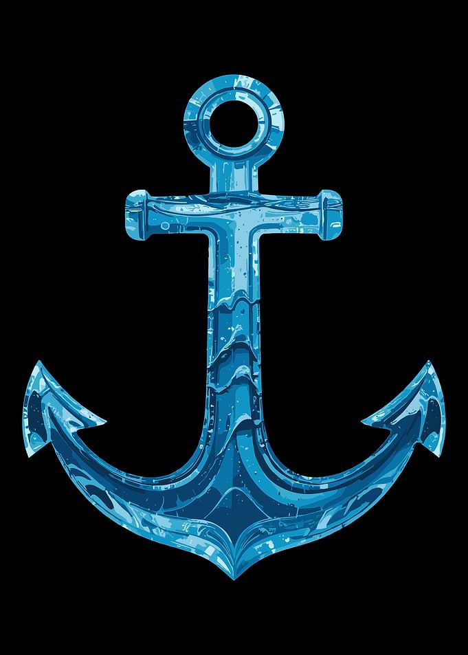 nautical navy blue sea anchor boating sailor ship sailing cute shape cool symbol
