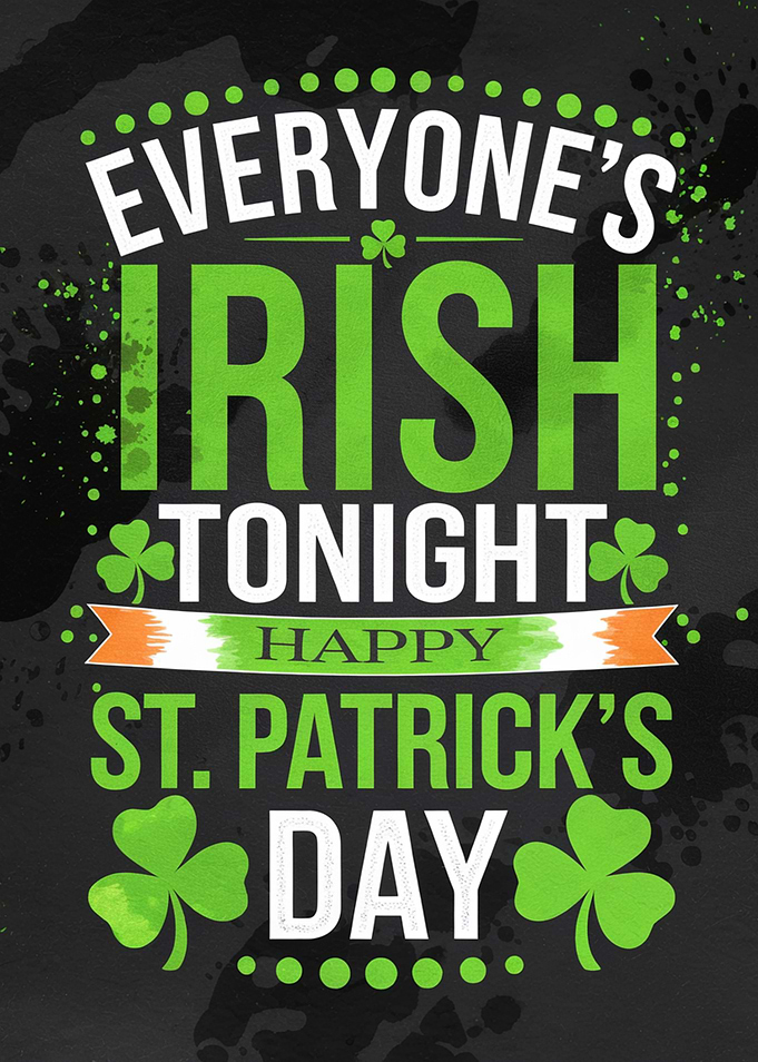 St. Patrick's Day Greeting St. Patrick's Day Pun Text Art Wallart Poster