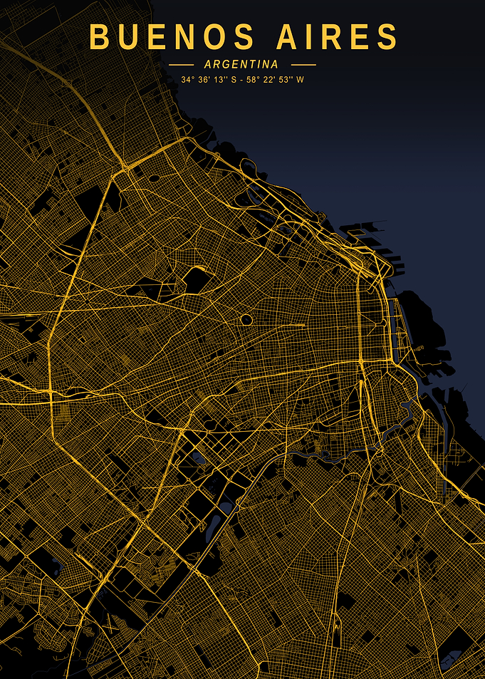 Buenos Aires Golden City Map