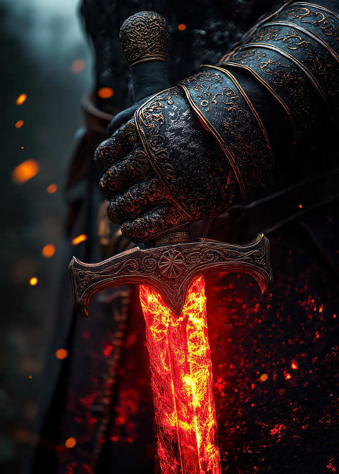 Flaming Sword in Gloom