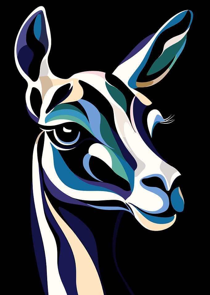 Abstract Deer Portrait