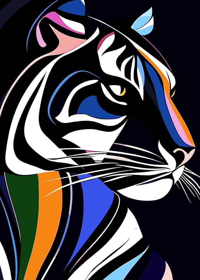 Abstract Tiger Portrait