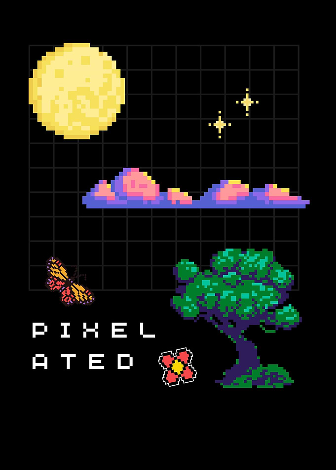 Pixelated Night Scene