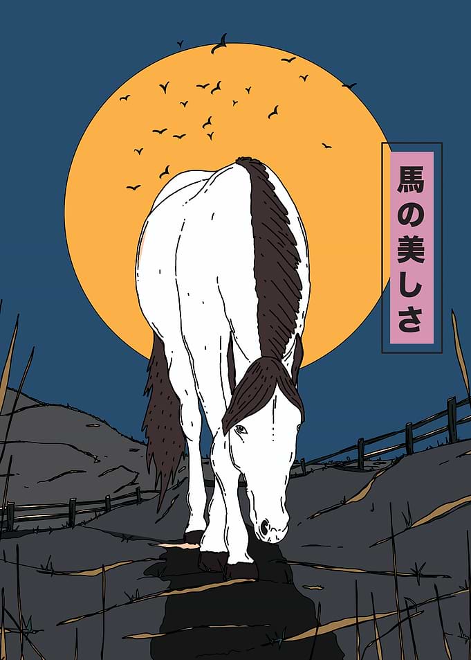 White Horse Under Moon