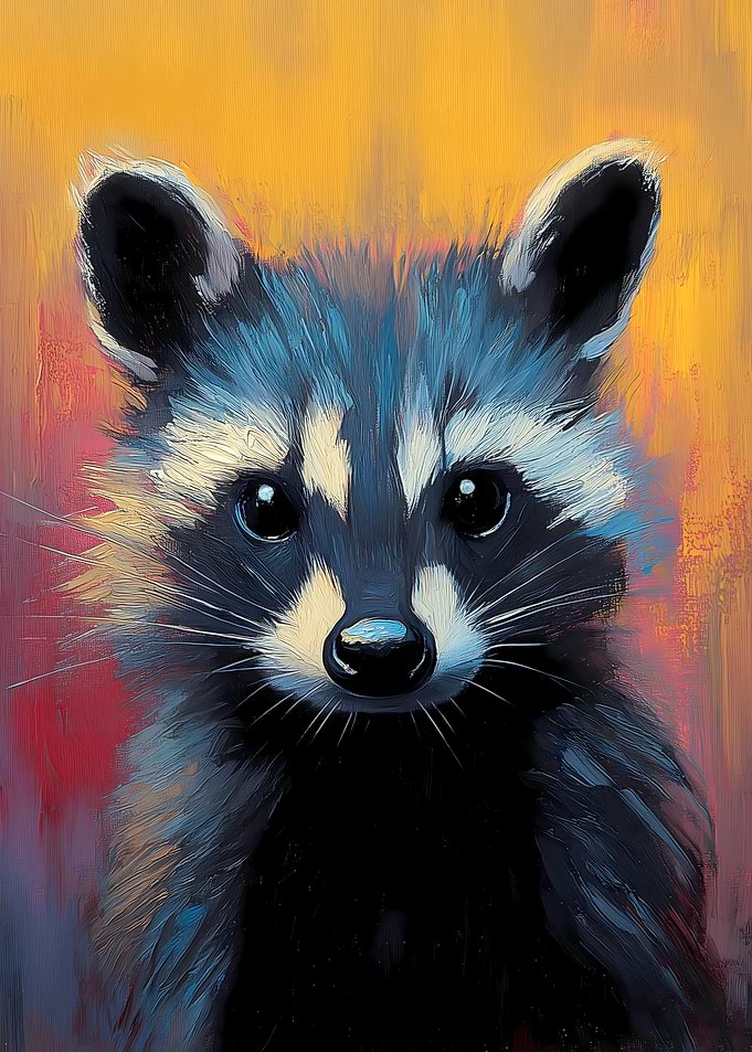 Raccoon Portrait Painting