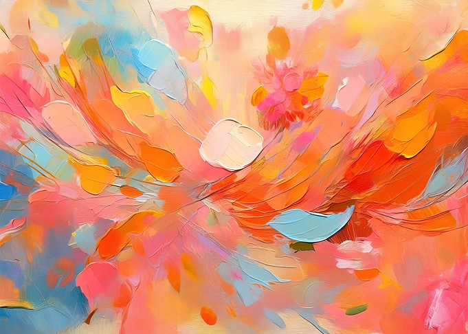 Abstract Spring Colorful Painting