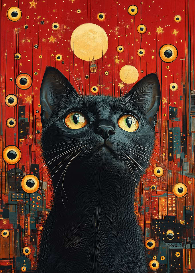 Black Cat in a City of Eyes