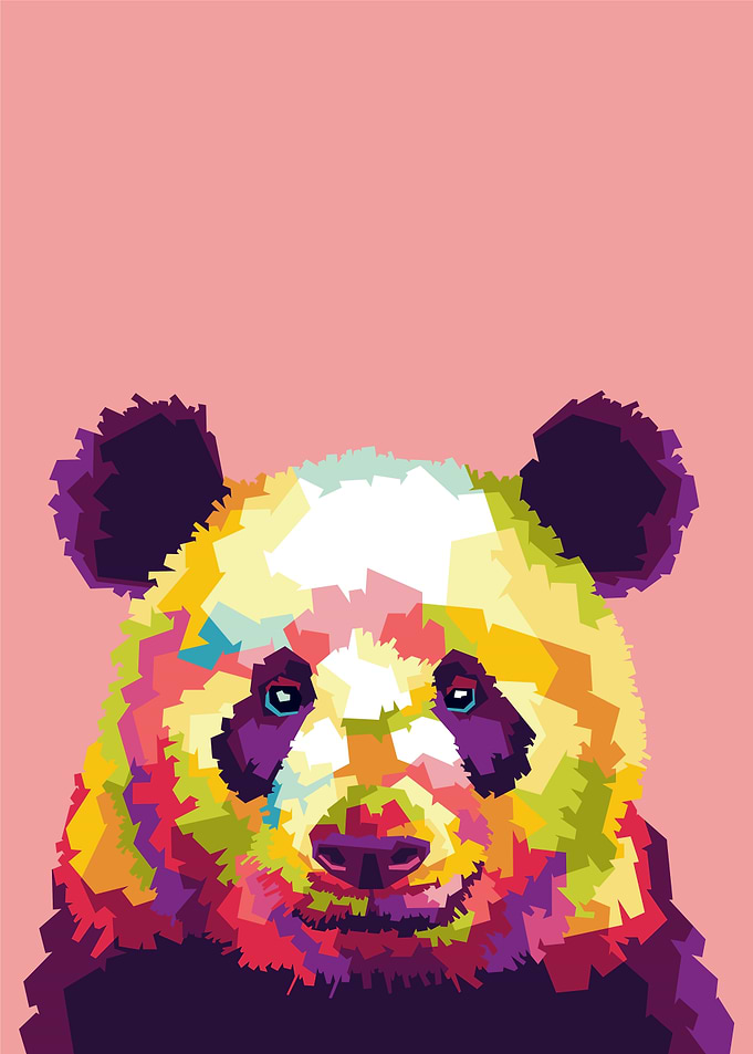 Colorful Panda Portrait
