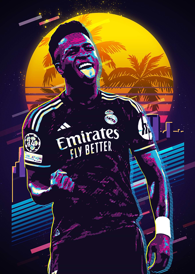 Vini Jr. Retro Art